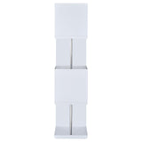 Baxter White/Chrome 4-Shelf Bookcase by Coaster at Eve Furniture