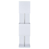 Baxter White/Chrome 4-Shelf Bookcase by Coaster at Eve Furniture