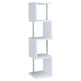 Baxter White/Chrome 4-Shelf Bookcase by Coaster at Eve Furniture