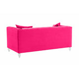 Bea Hot Pink Velvet Loveseat by TOV Furniture at Eve Furniture