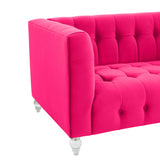 Bea Hot Pink Velvet Loveseat by TOV Furniture at Eve Furniture