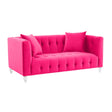 Bea Hot Pink Velvet Loveseat by TOV Furniture at Eve Furniture
