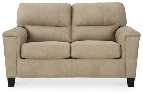 Beamer Sand Loveseat by Ashley at Eve Furniture