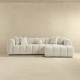 Beatrice Modern Tufted Ivory Boucle Right Sectional Sofa by Ashcroft Imports at Eve Furniture