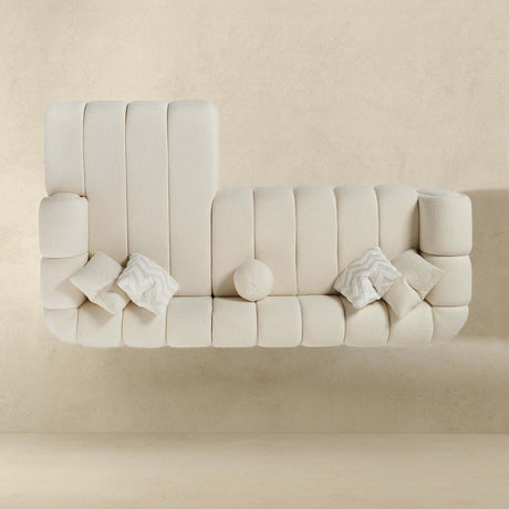Beatrice Modern Tufted Ivory Boucle Right Sectional Sofa by Ashcroft Imports at Eve Furniture