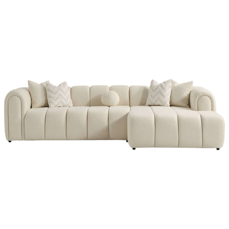 Beatrice Modern Tufted Ivory Boucle Right Sectional Sofa by Ashcroft Imports at Eve Furniture