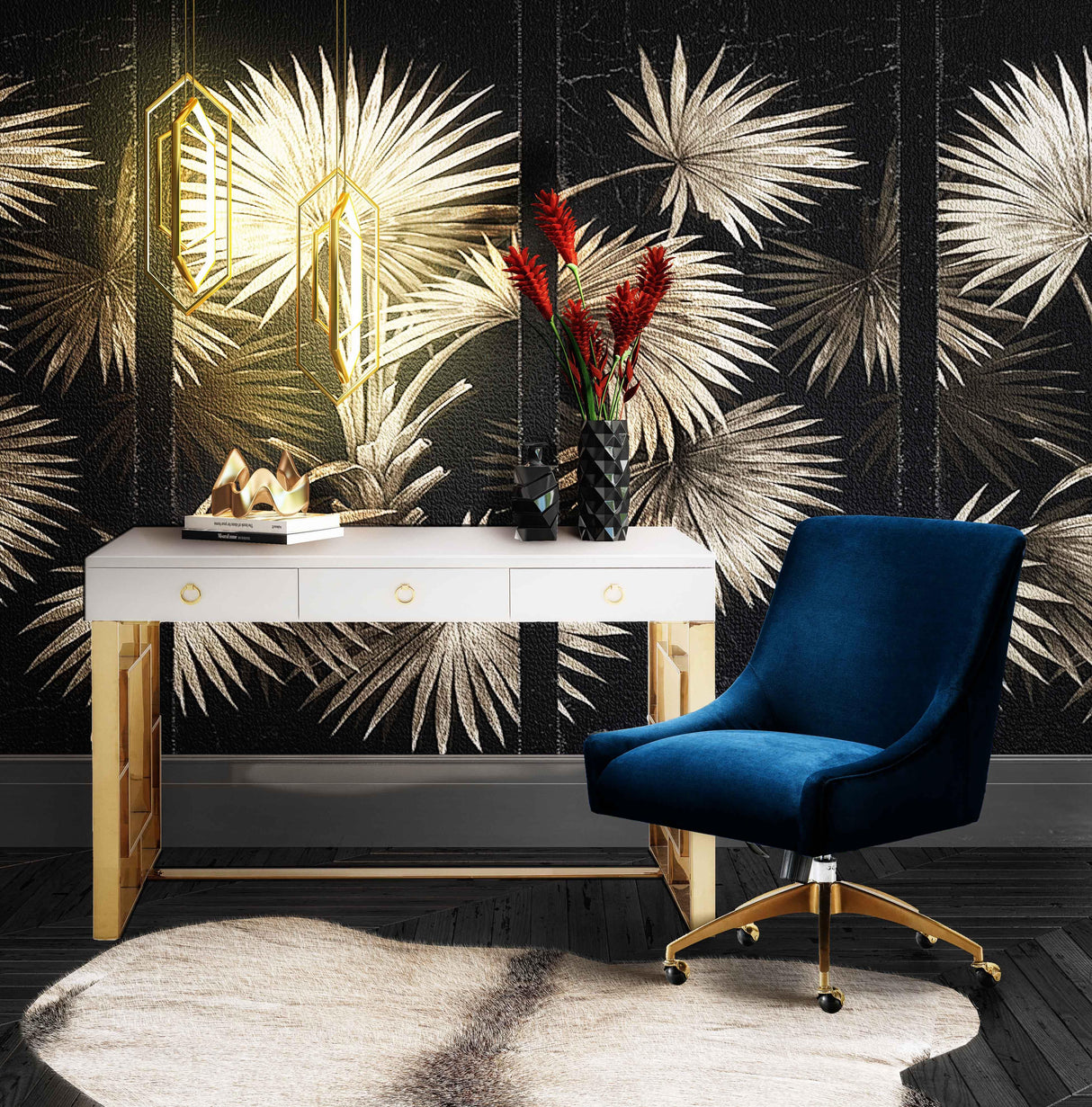 Beatrix Velvet Office Swivel Chair by TOV Furniture at Eve Furniture