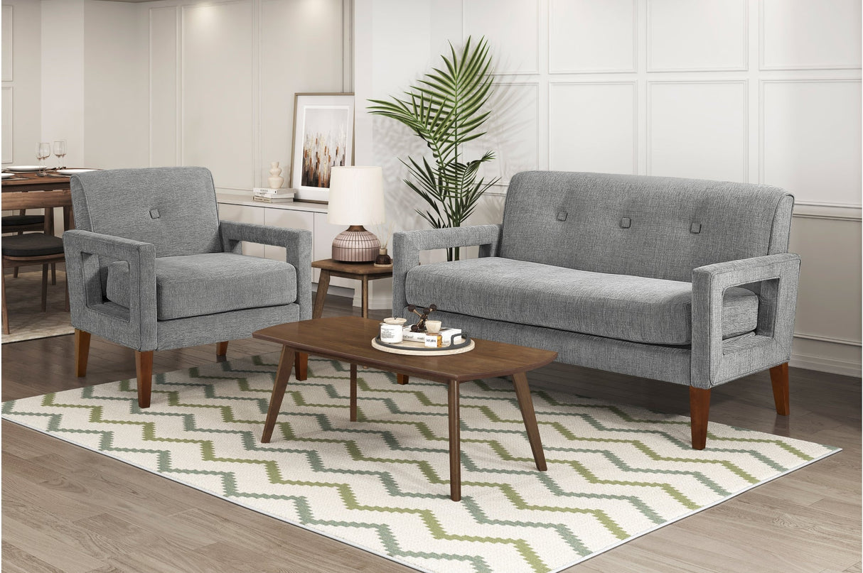 Belfort Gray Loveseat by Homelegance at Eve Furniture