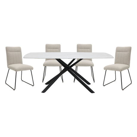 Benito Beige/Black Dining Set by Homelegance at Eve Furniture