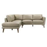 Benson Beige Leather Sectional Sofa Left Facing Chaise by Ashcroft Imports at Eve Furniture