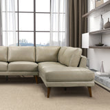Benson Beige Leather Sectional Sofa Right Facing Chaise by Ashcroft Imports at Eve Furniture