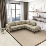 Benson Beige Leather Sectional Sofa Right Facing Chaise by Ashcroft Imports at Eve Furniture