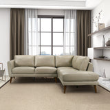 Benson Beige Leather Sectional Sofa Right Facing Chaise by Ashcroft Imports at Eve Furniture