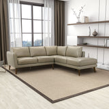 Benson Beige Leather Sectional Sofa Right Facing Chaise by Ashcroft Imports at Eve Furniture