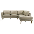 Benson Beige Leather Sectional Sofa Right Facing Chaise by Ashcroft Imports at Eve Furniture