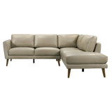 Benson Beige Leather Sectional Sofa Right Facing Chaise by Ashcroft Imports at Eve Furniture