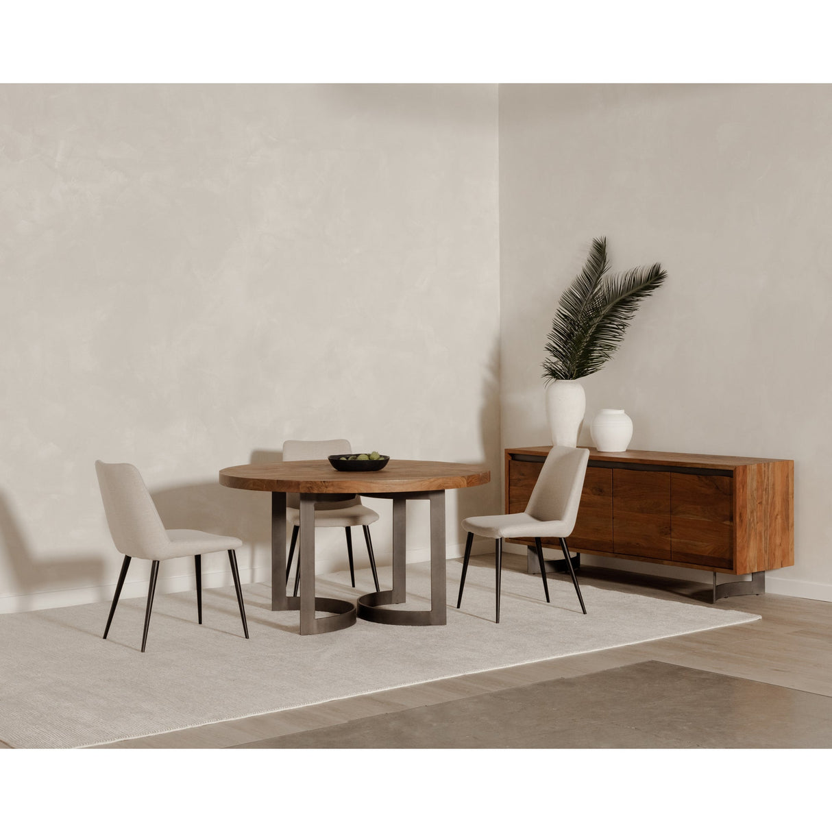 Bent Natural Round Dining Table by Moe's Home at Eve Furniture