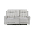 Benton Light Gray Double Reclining Love Seat by Homelegance at Eve Furniture