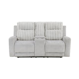 Benton Light Gray Double Reclining Love Seat by Homelegance at Eve Furniture