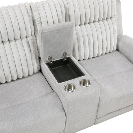 Benton Light Gray Double Reclining Love Seat by Homelegance at Eve Furniture