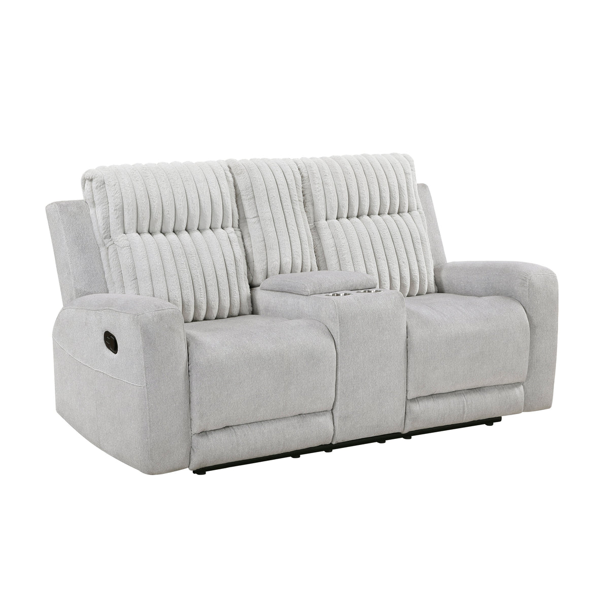 Benton Light Gray Double Reclining Love Seat by Homelegance at Eve Furniture