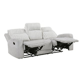 Benton Light Gray Double Reclining Sofa by Homelegance at Eve Furniture