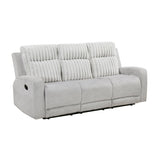 Benton Light Gray Double Reclining Sofa by Homelegance at Eve Furniture