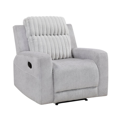 Benton Light Gray Reclining Chair by Homelegance at Eve Furniture