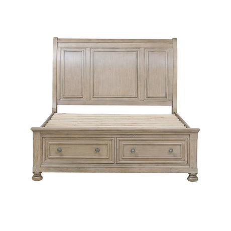 Bethel Wire Brushed Gray Sleigh Storage Platform Bedroom Set by Homelegance at Eve Furniture