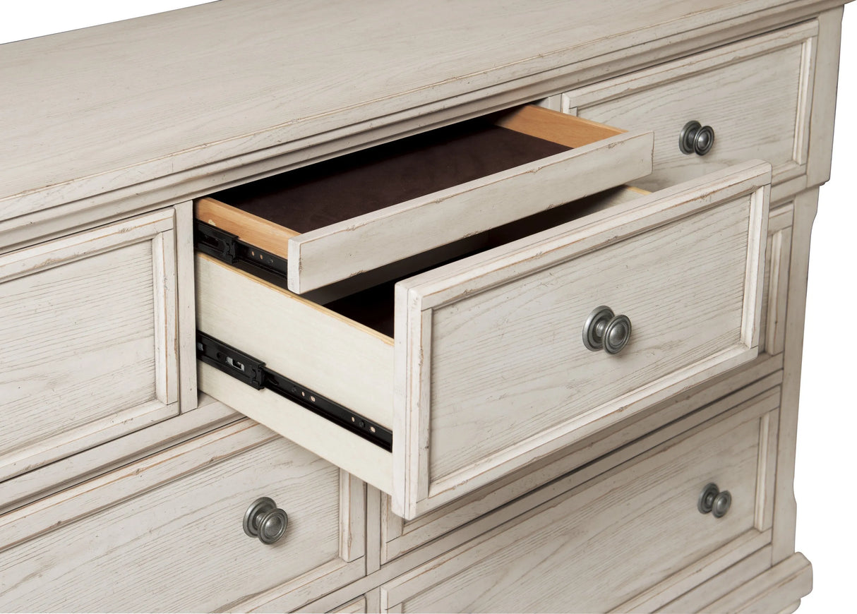 Bethel Wire Brushed White Sleigh Storage Platform Bedroom Set by Homelegance at Eve Furniture