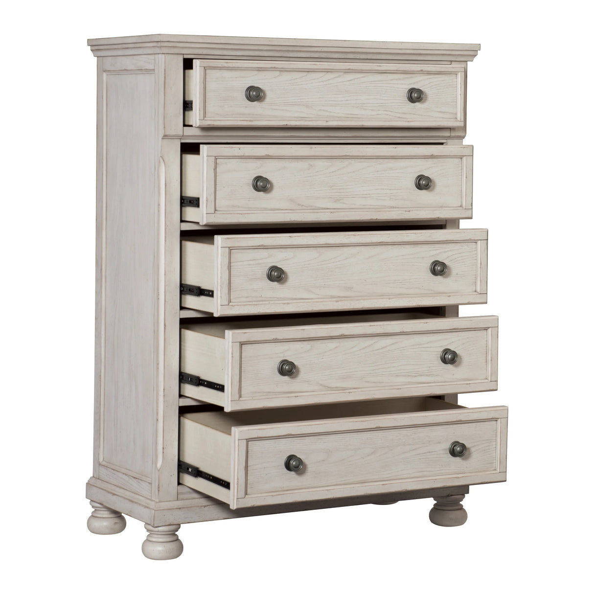 Bethel Wire Brushed White Sleigh Storage Platform Bedroom Set by Homelegance at Eve Furniture