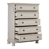Bethel Wire Brushed White Sleigh Storage Platform Bedroom Set by Homelegance at Eve Furniture