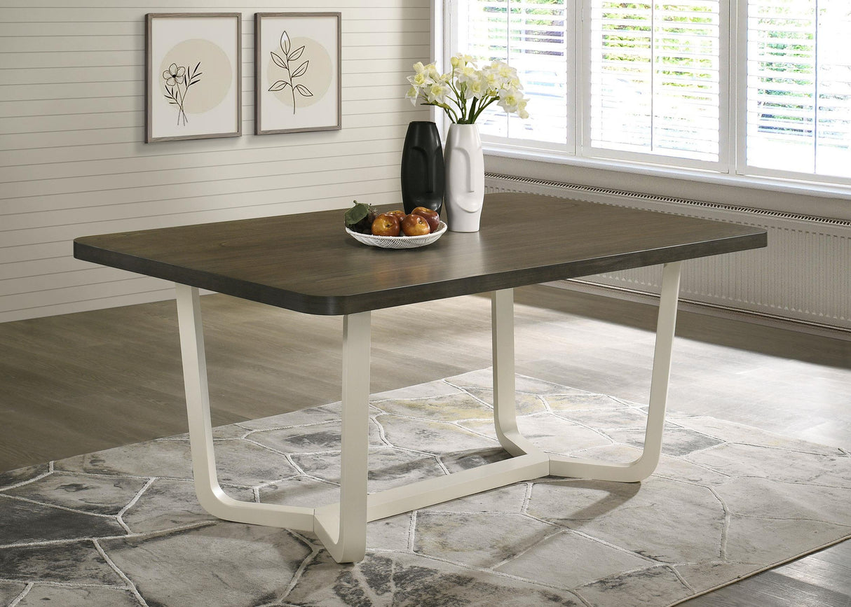 Biloxi Grayish Brown Rectangular Wood Dining Table by Coaster at Eve Furniture