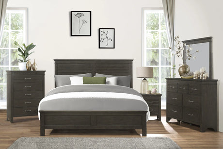 Blaire Farm Charcoal Gray Queen Panel Bed by Homelegance at Eve Furniture
