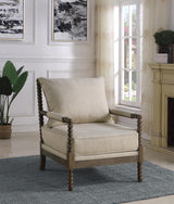 Blanchett Oatmeal/Natural Cushion Back Accent Chair by Coaster at Eve Furniture