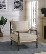 Blanchett Oatmeal/Natural Cushion Back Accent Chair by Coaster at Eve Furniture