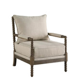 Blanchett Oatmeal/Natural Cushion Back Accent Chair by Coaster at Eve Furniture