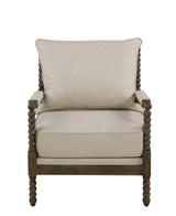 Blanchett Oatmeal/Natural Cushion Back Accent Chair by Coaster at Eve Furniture