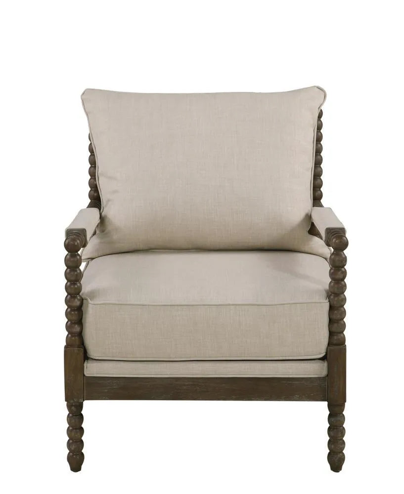 Blanchett Oatmeal/Natural Cushion Back Accent Chair by Coaster at Eve Furniture