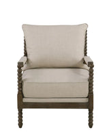 Blanchett Oatmeal/Natural Cushion Back Accent Chair by Coaster at Eve Furniture