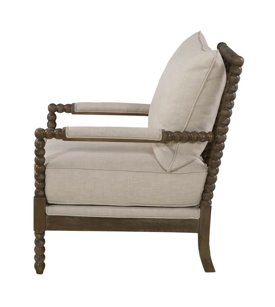 Blanchett Oatmeal/Natural Cushion Back Accent Chair by Coaster at Eve Furniture