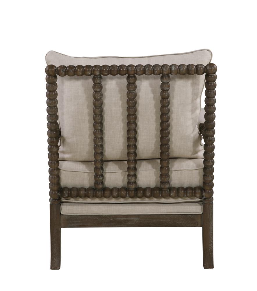 Blanchett Oatmeal/Natural Cushion Back Accent Chair by Coaster at Eve Furniture