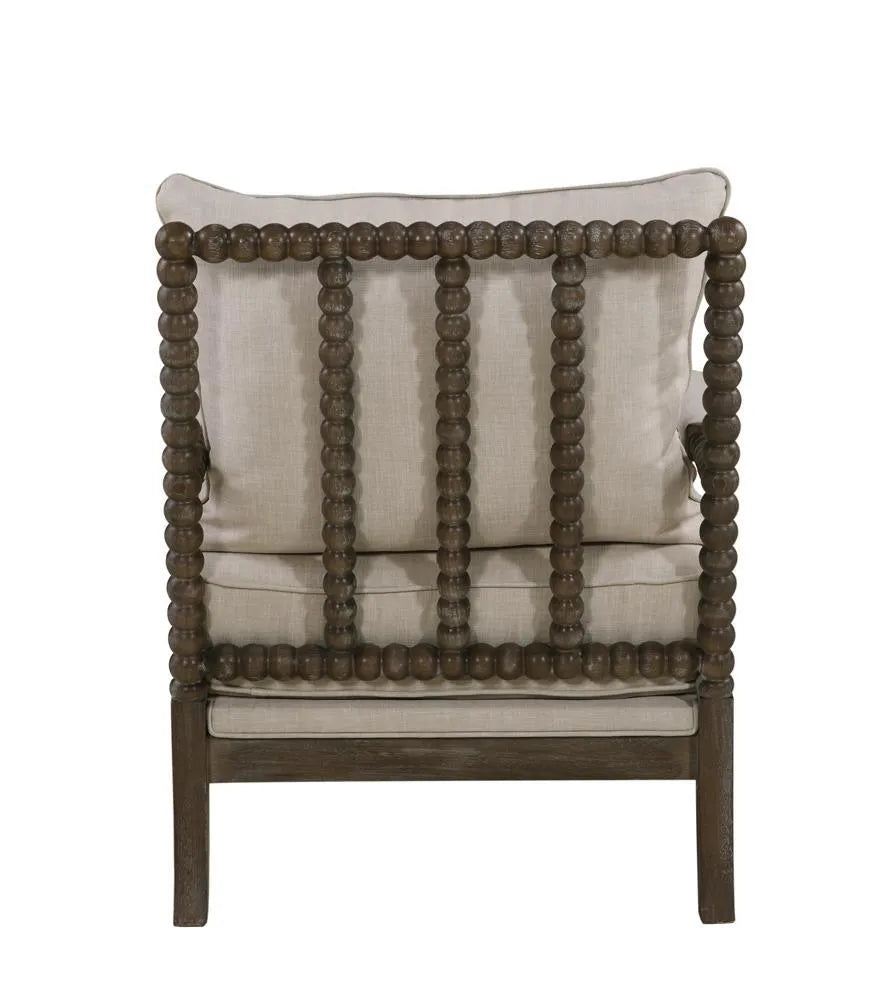 Blanchett Oatmeal/Natural Cushion Back Accent Chair by Coaster at Eve Furniture