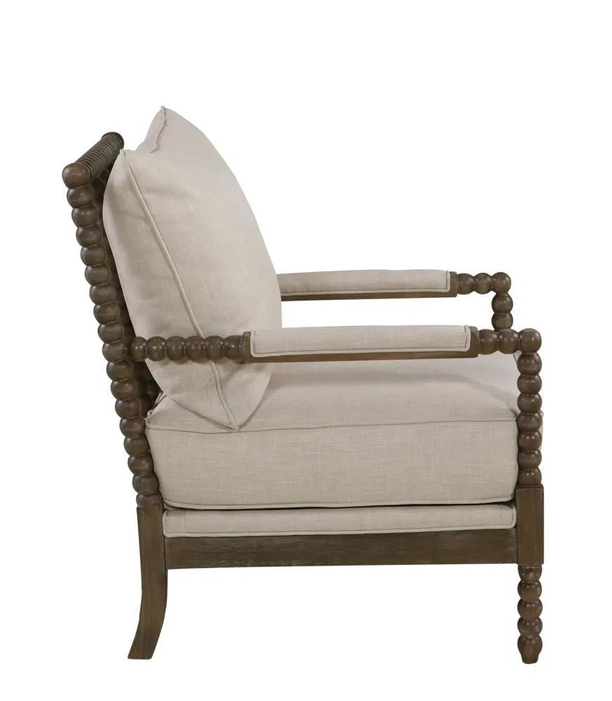 Blanchett Oatmeal/Natural Cushion Back Accent Chair by Coaster at Eve Furniture
