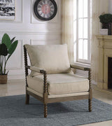 Blanchett Oatmeal/Natural Cushion Back Accent Chair by Coaster at Eve Furniture