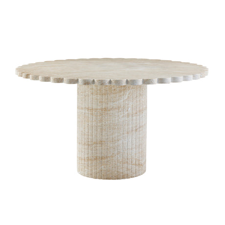Blossom Washed Travertine Finish Indoor / Outdoor 54" Round Dining Table by TOV Furniture at Eve Furniture