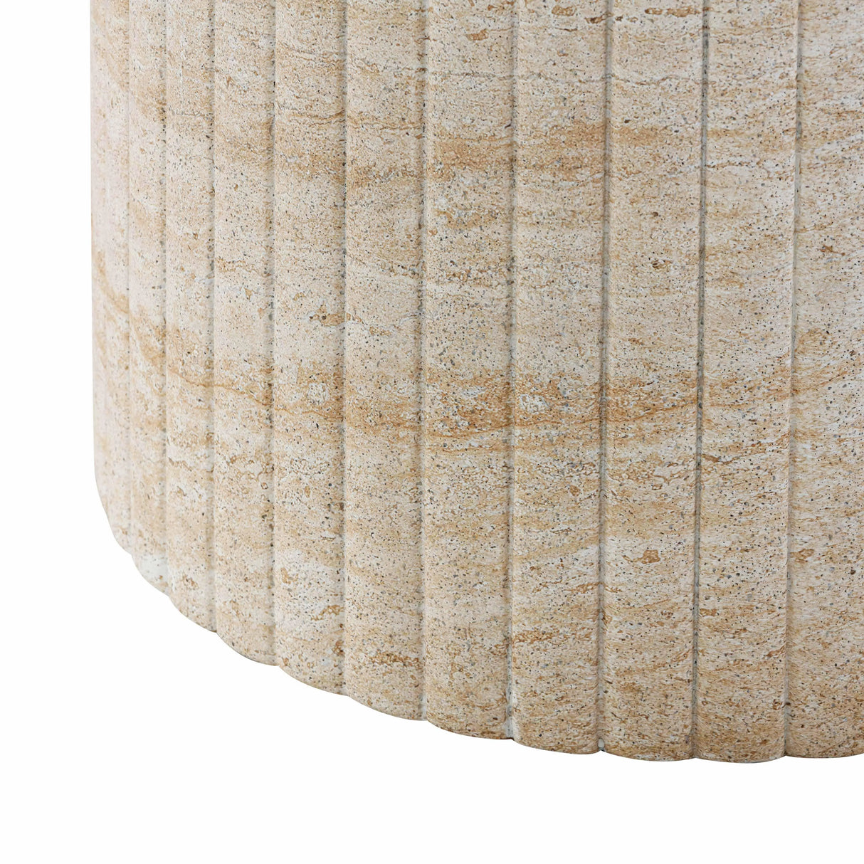 Blossom Washed Travertine Finish Indoor / Outdoor 54" Round Dining Table by TOV Furniture at Eve Furniture