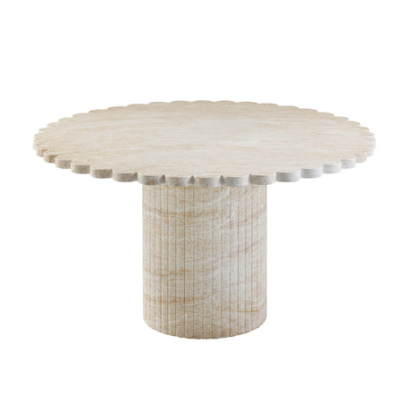 Blossom Washed Travertine Finish Indoor / Outdoor 54" Round Dining Table by TOV Furniture at Eve Furniture