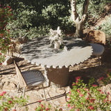 Blossom Washed Travertine Finish Indoor / Outdoor 54" Round Dining Table by TOV Furniture at Eve Furniture