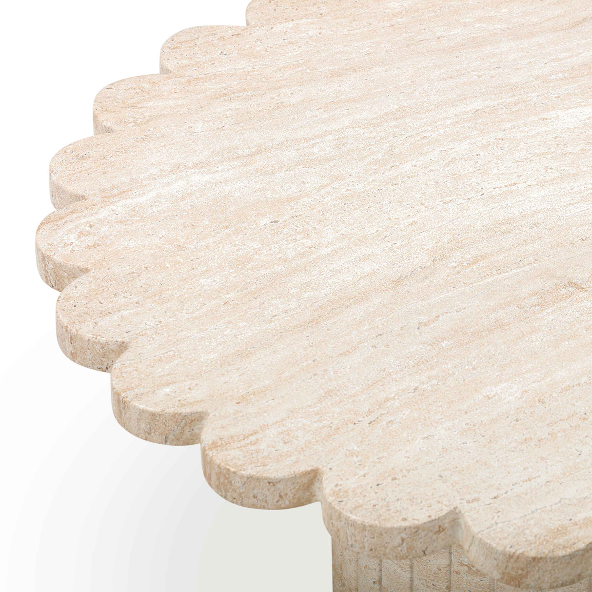 Blossom Washed Travertine Finish Indoor/Outdoor Coffee Table by TOV Furniture at Eve Furniture